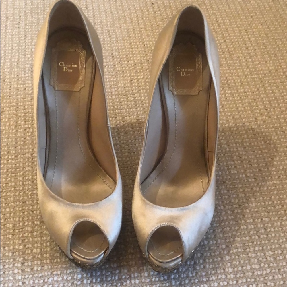 Christian Dior Satin & Glitter Pumps